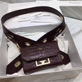 Givenchy Nano Eden Bag in Crocodile Pattern Calfskin Leather Burgundy 2020 (YS-20032409)