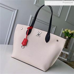 Louis Vuitton Calfskin Lockme Go Handle Tote Bag White M55028 (K-20032502)