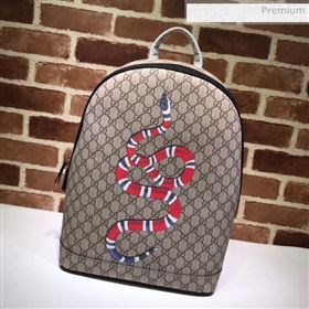 Gucci Snake Print GG Supreme Backpack 419584 (DLH-20032331)