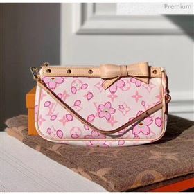 Louis Vuitton Sakura Print Canvas Samll Pouch Bag M67760 Pink 2020 (K-20032727)