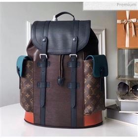 Louis Vuitton Epi Leather and Monogram Canvas Christopher PM Backpack Brown M51458 (K-20032712)