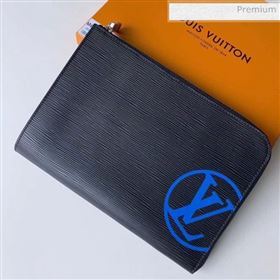 Louis Vuitton Epi Leather Pochette Jour PM Pouch With Oversized LV M62646 Blue  (K-20032729)