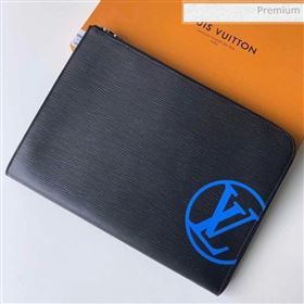 Louis Vuitton Epi Leather Pochette Jour GM Pouch With Oversized LV M68199 Blue (K-20032728)