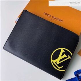 Louis Vuitton Epi Leather Pochette Jour GM Pouch With Oversized LV M68198 Yellow (K-20032730)