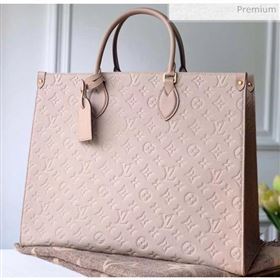 Louis Vuitton Onthego Monogram Embossed Leather Large Tote M44923 Nude 2019 (K-20032523)