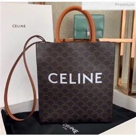 Celine Triomphe Canvas Small Cabas Tote Bag Brown 2019 (JQE-20032805)