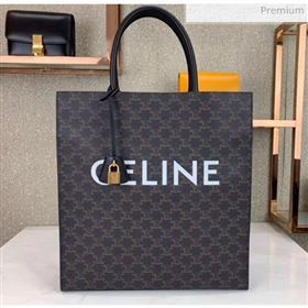 Celine Triomphe Canvas Large Cabas Tote Bag Black 2019 (JQE-20032811)