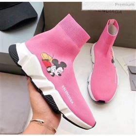 Balenciaga Mickey Knit Sock Speed Trainer Sneaker Pink 2020 (MD-20033014)