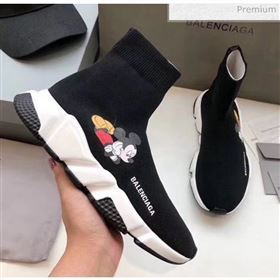 Balenciaga Mickey Knit Sock Speed Trainer Sneaker Black 2020 (MD-20033012)