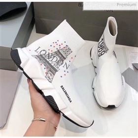 Balenciaga London Knit Sock Speed Trainer Sneaker White 2020 (MD-20033009)