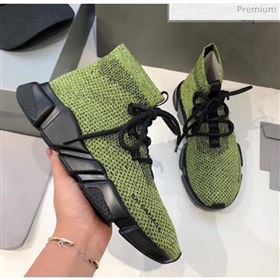 Balenciaga Lace-Up Knit Sock Speed Trainer Sneaker Green 2020 (MD-20033002)