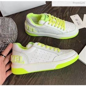 Chanel Multicolor Calfskin Leather Sneaker White/Fluorescent Green 2020 (MD-20032623)