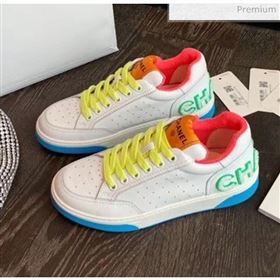 Chanel Multicolor Calfskin Leather Sneaker G35934 White/Blue/Yellow 2020 (MD-20032630)