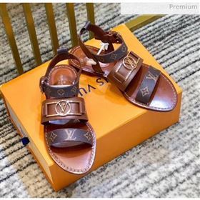 Louis Vuitton ACADEMY Sandals in Calfskin &amp; Monogram Canvas Brown 2020 (SY-20032632)