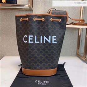 Celine Triomphe Canvas Medium Drawstring Bucket Bag 2019 (JQE-20032803)
