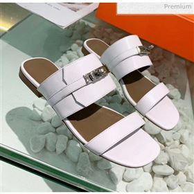 Hermes Calfskin Avenue Sandal White 2020 (MD-20040130)