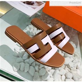 Hermes Calfskin Amore Sandal Brown/White 2020 (MD-20040139)