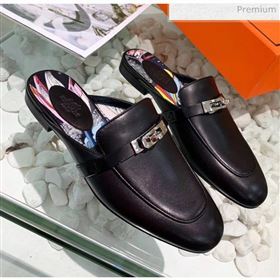 Hermes Calfskin Oz Mules Black 2020 (MD-20033135)