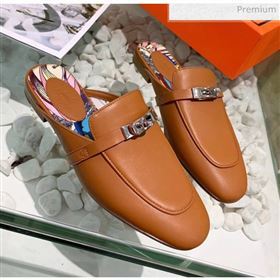 Hermes Calfskin Oz Mules Brown (2) 2020 (MD-20033143)