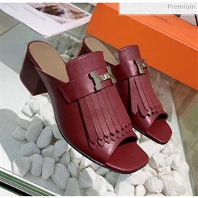 Hermes Alma Sandal With Fringe Burgundy 2020 (MD-20033150)