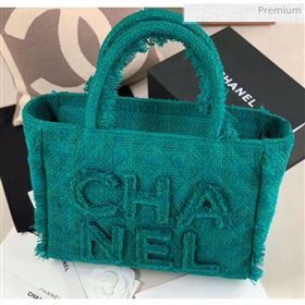 Chanel Wool Tweed Medium Zipped Shopping Bag AS0976 Green 2019 (JY-20040332)