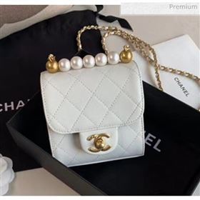 Chanel Imitation Pearls Square Clutch with Chain Bag AP0997 White 2020 (JY-20040313)