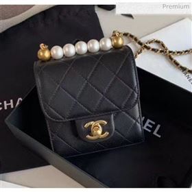 Chanel Imitation Pearls Square Clutch with Chain Bag AP0997 Black 2020 (JY-20040314)