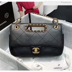 Chanel Gold-Tone Metal Chain Small Flap Bag AS1466 Black 2020 (JY-20040316)