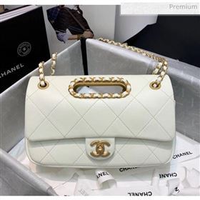 Chanel Gold-Tone Metal Chain Small Flap Bag AS1466 White 2020 (JY-20040318)