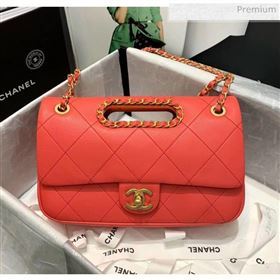 Chanel Gold-Tone Metal Chain Small Flap Bag AS1466 Red 2020 (JY-20040319)