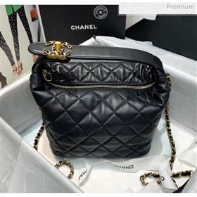 Chanel Quilted Leather Large Hobo Bag With Gold-Tone Metal AS1747 Black 2020 (AFEI-20040320)
