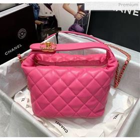 Chanel Quilted Leather Large Hobo Bag With Gold-Tone Metal AS1747 Rosy 2020 (AFEI-20040322)