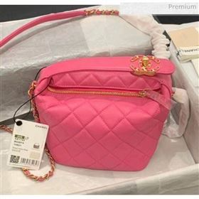 Chanel Quilted Leather Small Hobo Bag With Gold-Tone Metal AS1745 Pink 2020 (KS-20040327)