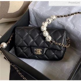 Chanel Lambskin Small Flap Bag with Imitation Pearls AS1436 Black 2020 (JY-20040309)