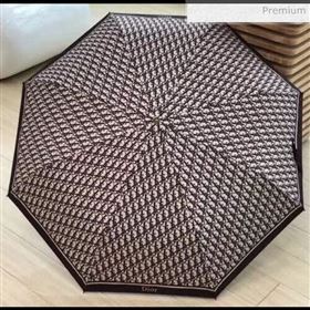 Dior logo pattern umbrella for sun &amp; rain brown (XA-873578)