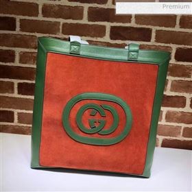 Gucci Ophidia Suede Large Tote 519335 Red/Green (DLH-20040746)