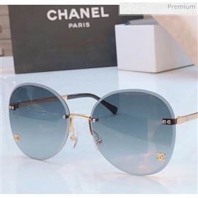 Chanel Round Sunglasses Blue 35 2020 (A-20040965)