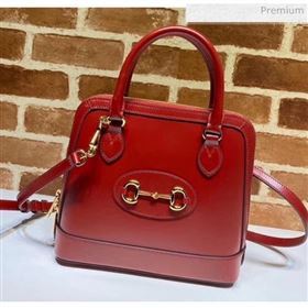 Gucci Leather 1955 Horsebit Small Top Handle Bag 621220 Red  2020 (DLH-20040744)