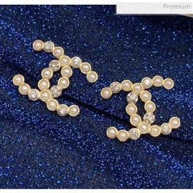Chanel Crystal &amp; Pearls CC Earrings 44 2020 (YF-20040672)