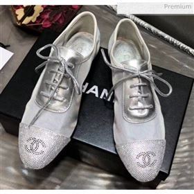 Chanel Mesh Lace-up Shoes Silver 2020 (MD-20041719)