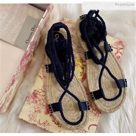 Dior Diorexpress Embroidered and Woven Cotton Sandal Blue 2020 (HB-20041550)