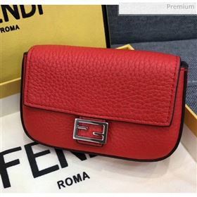 Fendi NANO BAGUETTE Charm Bag in Grainy Leather Red 2020 (AFEI-20041344)