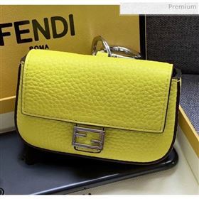 Fendi NANO BAGUETTE Charm Bag in Grainy Leather Yeelow 2020 (AFEI-20041346)