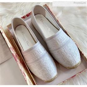 Dior Granville Dior Oblique Embroidered Cotton Espadrille White 2020 (HB-20041564)