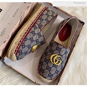 Gucci GG Matelassé Canvas Espadrille Blue 2020 (HB-20041410)