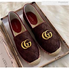 Gucci GG Matelassé Canvas Espadrille Chocolate 2020 (HB-20041412)