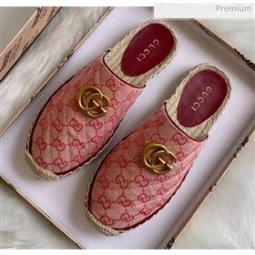 Gucci GG Matelassé Canvas Espadrille Slipper Pink 2020 (HB-20041418)