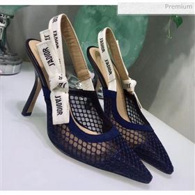 Dior JAdior Slingback Fishnet Pump With 9.5cm Heel Blue 2020 (JC-20041809)