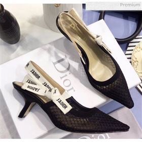 Dior JAdior Slingback Fishnet Pump With 6.5cm Heel Black 2020 (JC-20041815)