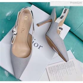 Dior JAdior Slingback Pumps in Technical Fabric Grey 9.5cm Heel 2020  (BLD-20041803)